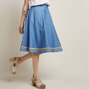 Modcloth Cherished Cheer A Line Skirt XS